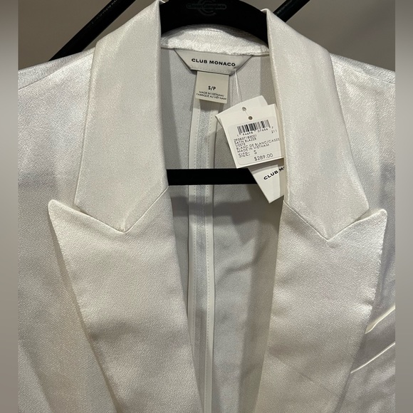 NWT Club Monaco Blanc De Blanc Satin blazer - Picture 5 of 7